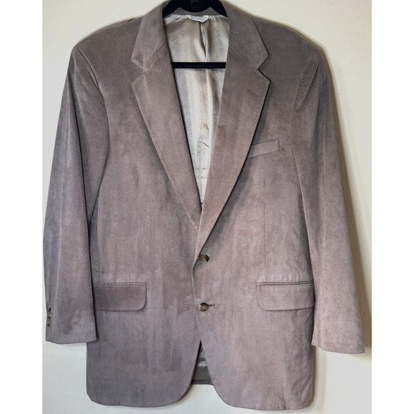 VTG Orvis Mens Suede Leather Blazer Jacket 42L Light Brown 90s Western Ranch USA - Picture 1 of 15